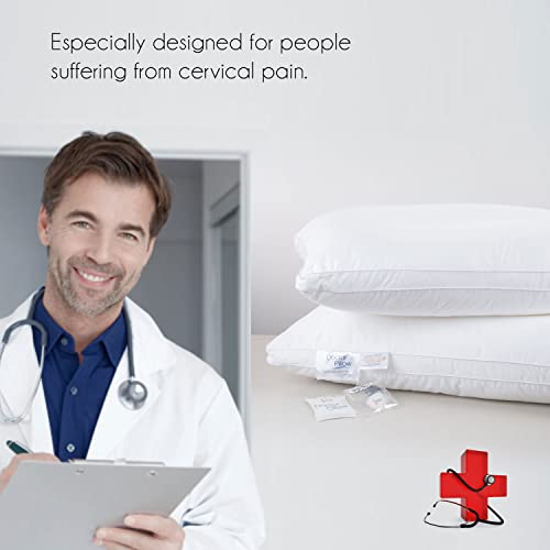 SPREAD SPAIN Microfiber Doctor Pillow Soft Fluffy Pillow for Sleeping, Dr. Pillow for neck and shoulder pain, Back Sleeper, Side Sleeper, 45 x 68 CM - White