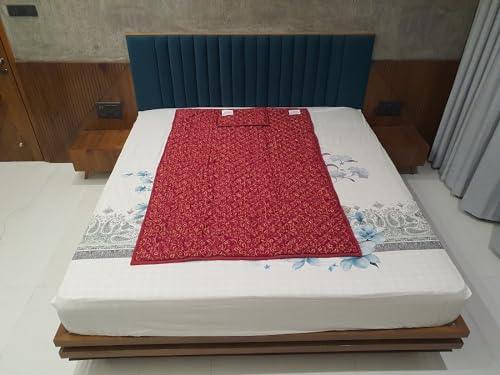 Cotton Single Bed Bio Magnetic Mattress Protectors (4x6 feet) Maroon