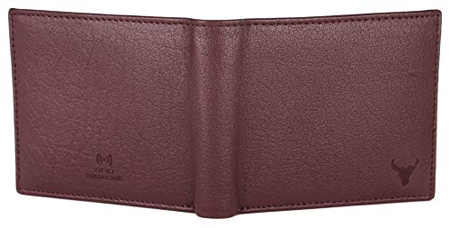 NAPA HIDE Maroon Leather Wallet for Men I Handcrafted I 4 Credit/Debit Card Slots I 2 Currency Compartments I 1 Transparent ID Window