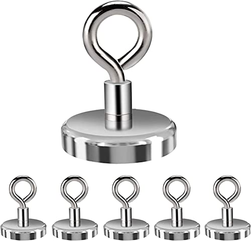 Magnetic Eye Hooks, 12PCS Strong Neodymium Magnet Loop Hooks for Hanging, Lights, Tools, Kitchen, Workplace, Office (Diameter0.62in)