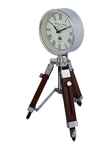 Relico Table Clock with Adjustable Tripod Stand Handicraft Heavy Quality Floor Standing Roman Clock for Home Living Room