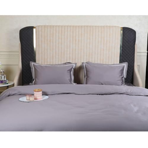 Etonner Audley Bold Border Smoke Double Bed Sheet