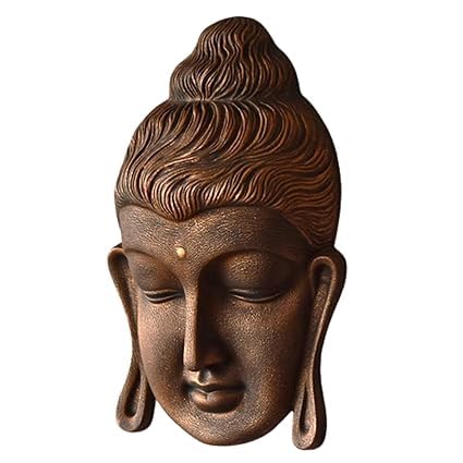 Shawshank 2.5 Feet Curly Buddha Head Wall Hanging Mural Showpiece for Home Entrance Decor, Study Room - Idol Statue Buddha face Wall Mount/Buddha Curly Hair Face Wall Hanging