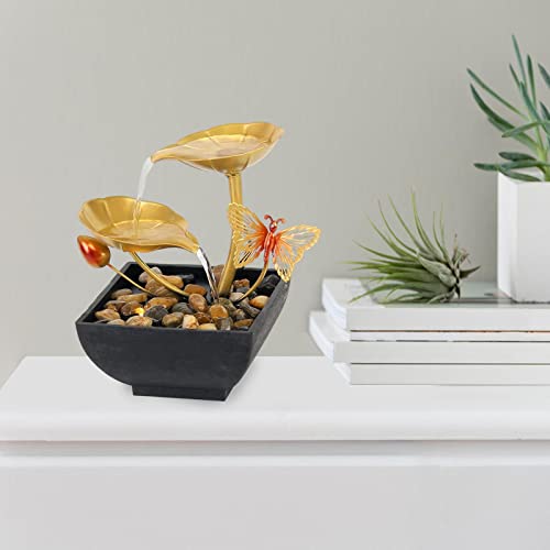 CALANDIS® 2 Tiers Tabletop Fountain Tabletop Waterfall Cascading for Office Decoration Butterfly'