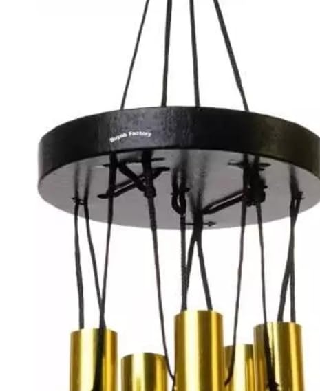 SDT Om Aluminium Wind Chime Decorative Showpiece, 45 cm, Golden,Metal