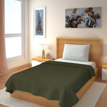 Dtex New bedsheets for Winter Soft Warm Fleece Blanket Woolen bedsheets for Double Bed(PB Green)