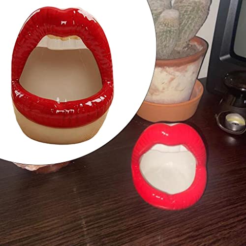 MERISHOPP™ Lips Cigar Ashtray Ceramic Ashtray Lips Ashtray Boyfriend Gift Red B