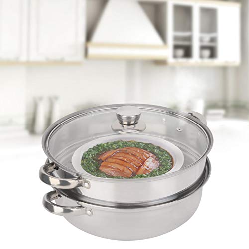 Steamer Pot, Steel Steamer, Steel Steamer Pot, The Thickened Handle Can 15Kg Theoretically, Stainless Steel Pan for Stock Pot Pot Pan Food Steamer