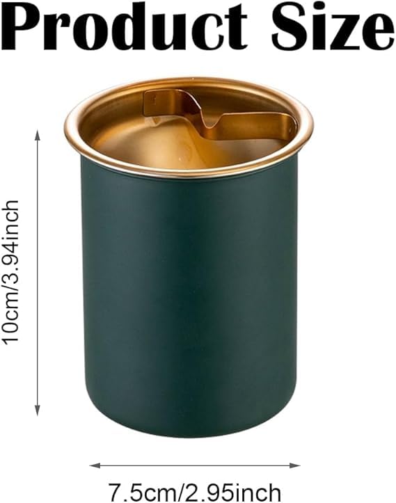 LAKSHMINARAYAN SALES Stainless steel Ash Tray for Cigarette, Stylish Ash Tray for Indoor or Outdoor Use, Ash Tray with Lid & Cigarette Holder, Durable Windproof Ashtray with Funnel Lid