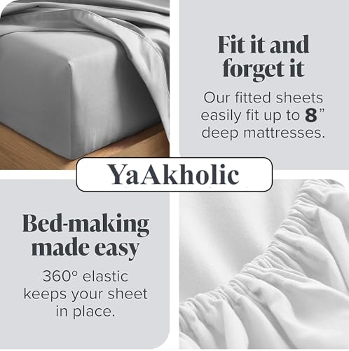 YaAkholic 220 TC Elastic Fitted Double King Size Bed Cotton Bedsheets with 2 Pillow Covers - King Size 78" x 72" Lruxurious Bedding Set for Ultimate Comfort and Style (Beige KUNDAL)