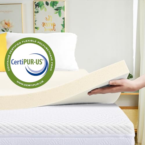 Zutan, 1-Inch Copper-Infused Memory Foam Mattress Toppers, Cooling and Pressure Relieving with Airflow Design,