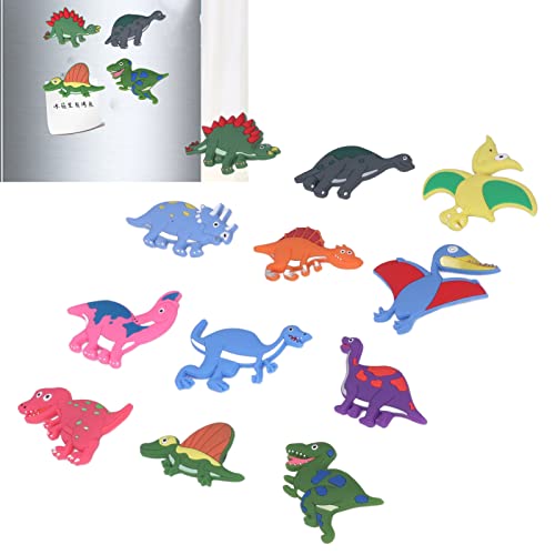 Ubersweet® Dinosaur Refrigerator Magnets, Refrigerator Magnets Glossy Appearance PVC Resin Glue for Kitchen for Toys for Magnetic Objects