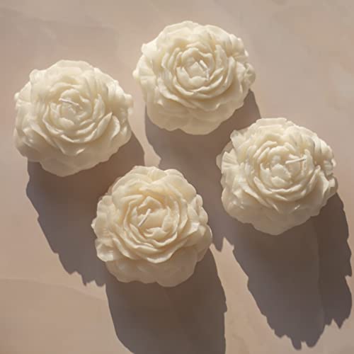 White Peony Decorative Candle | Set of 4 Scented Soy Candle