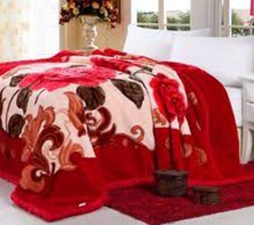 ELSTONE HOME Woollen Blend Self Design Double Blanket (220 cm x 240 cm, Multicolor)