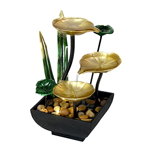 CALANDIS Tabletop Water Fountain Ornament Waterfall with LED Light Living Room