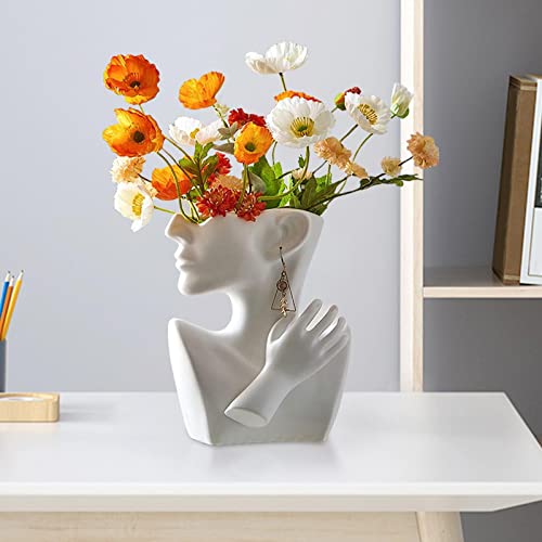 MYADDICTION Stylish Pot Creative Planting Pot for Home Office Tabletop Decor White