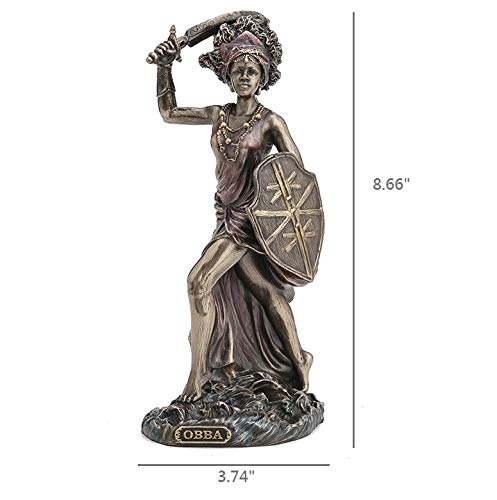 Veronese Design 8 5/8" Santeria Orishas Obba River Goddess Cold Cast Resin Bronze Finish Statue