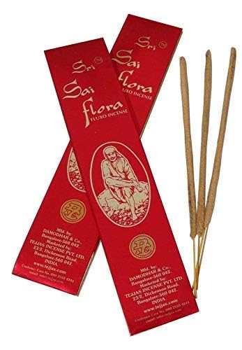 Sri Sai Flora Agarbatti Hand Rolled Indian Lord Incense Sticks Pack of 5 (25 GRM Each)