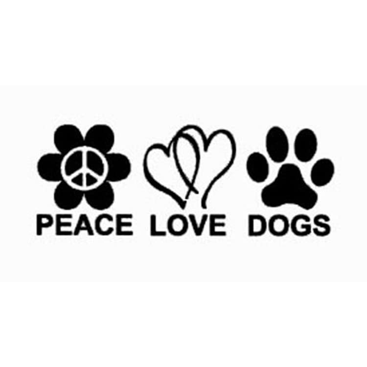 GADGETS WRAP Vinyl Wall Decal Sticker Peace Love Dogs Fun Car Sticker Decal Waterproof Car Styling