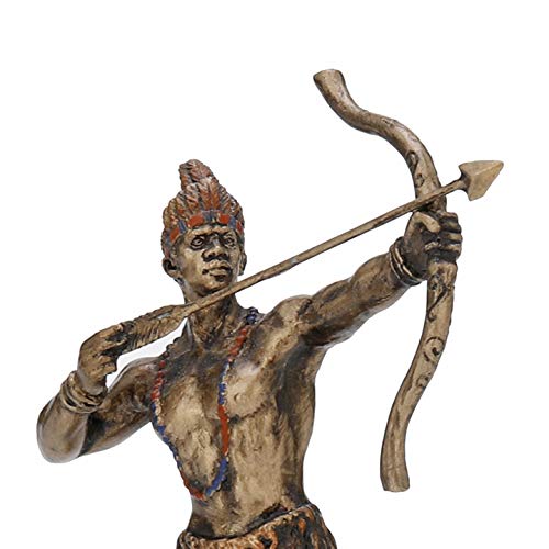 Veronese Design 3 7/8 Inch Ochosi Santeria Orisha The Divine Hunter Cast Resin Hand Painted Antique Bronze Finish Statue Home Decor