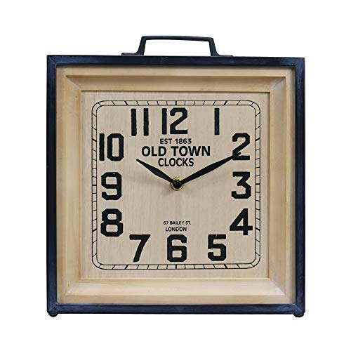 NIKKY HOME 12 Inch Shabby Chic Old Town Table Clock