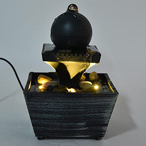 USB Desktop Fountain, Lightweight LED Tabletop Fountain Fashion 3V with Stones for Office for Bedroom for Living Room