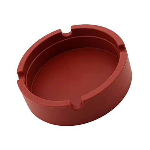 SECRET DESIRE™ Round Silicone Ashtray Smoking Cigar Holder for Tabletop Office Brown