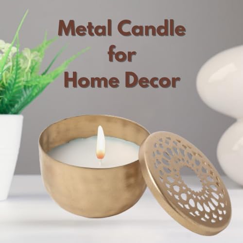 Crafty Essentials Decorative Metal Candle Best for Home Decoration Christmas Party Diwali Height 3x3.5 inch