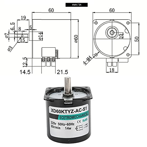 Ubersweet® Permanent Magnet Motor, Slow Motor Speed Reduction for Industry for Home(80rpm/min)'||