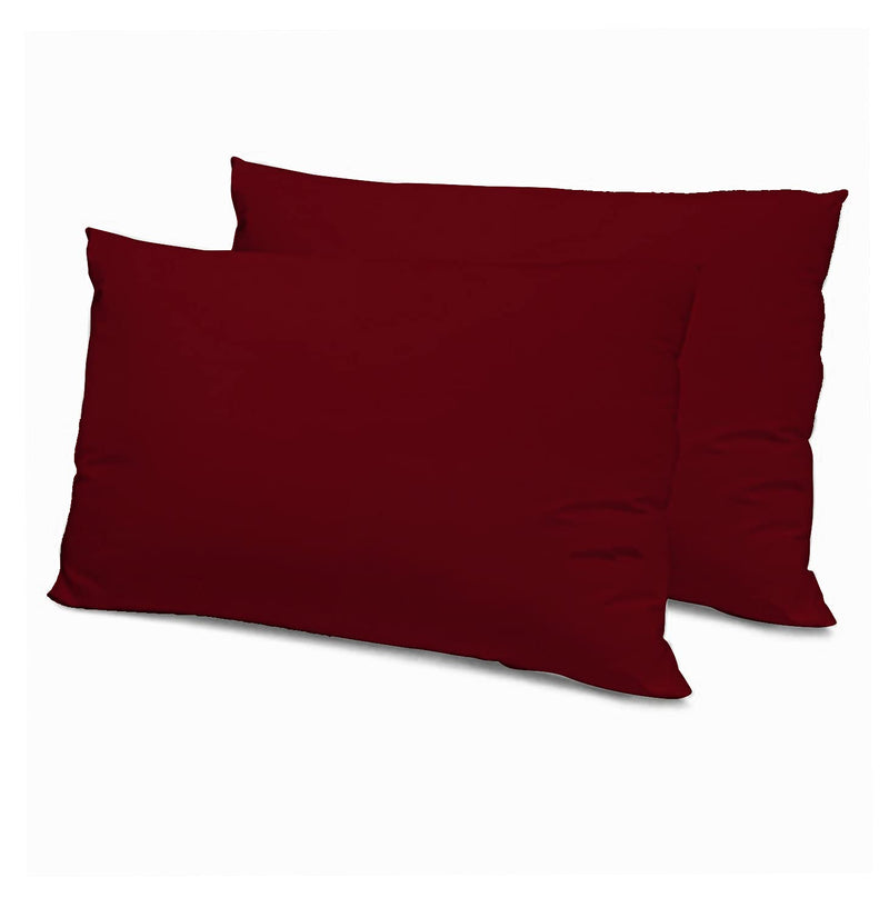 Microfiber Pillow, Takiya Set of 2 Burgundy Plain Pillow | Takiya | Bed Pillow for Sleeping & Neck Pain Relief for Back Sleeper, Side Sleeper & Stomach Sleeper for Bed Room - 17 x 27 Inch Size Pillow