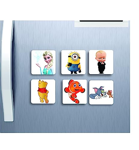 THE INDI - MELA Cartoon Characters Acrylic Fridge Magnet (Set of 6) |FM003|