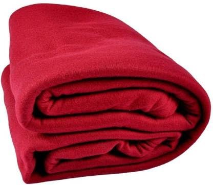 STARNSTYLE 300 TC All Season Solid/Plain Lightweight Polar Fleece Single Bed Blanket (152 x 230 cm) Maroon Blanket SingleIV12