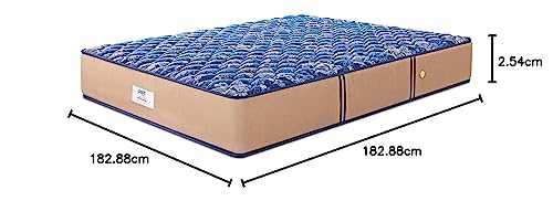 peps Springkoil Bonnell 8-inch King Size Spring Mattress (Dark Blue, 78x72x08) with Two Free Pillow