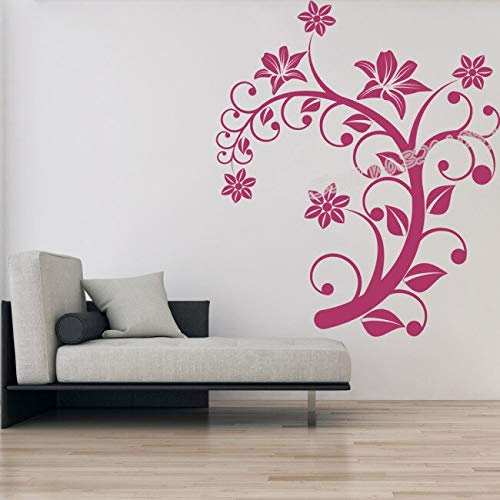 GADGETS WRAP Vinyl Decal Sticker Flower Branch Floral Swirl Wall Sticker (Item Finish Size : 56cm x 67cm)