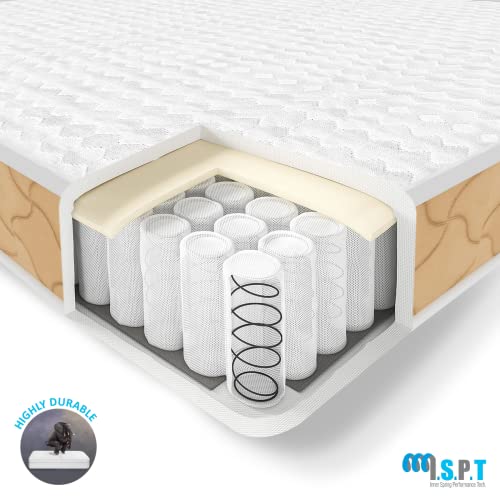 SLEEPSPA by COIRFIT Pure Sleep Premium Orthopedic with HerbFRESH��Technology 5' Inch Double Size Pocket Spring Mattress (72 x 48 x 5, Beige)