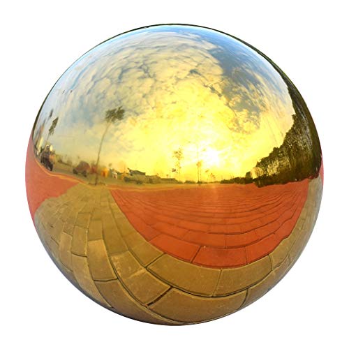 ATORSE® 304 Stainless Hollow Ball Seamless Mirror Ball Sphere Home Garden Gold 200Mm