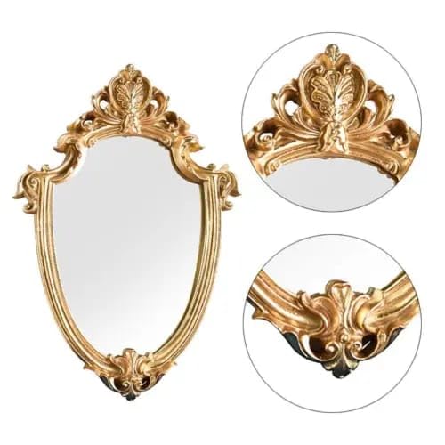 WoodIdea Gold Mirror Frame Mirror Frame Golden Size 30x20 inch Only Frame Wiyh Out Mirror