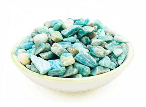 Xinxingshuo 1 lb Amazonite Small Tumbled Chips Crushed Stone Healing Reiki Crystal Jewelry Making Home Decoration (Amazonite)