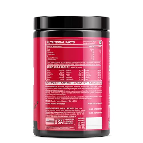 Sparkfusion Fusion Whey Protein Concentrate Powder|24g Protein,5.5g BCAA per Serving|For Muscle Recovery Workout Drink,Lean Muscle Growth | For Men & Women (Chocolate Fudge, 500 g (Pack of 1))