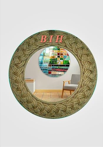 Big international handicraft Hand oprated Well Mounted Home Decor Jute Rope Mirror (Round, 24,inch)