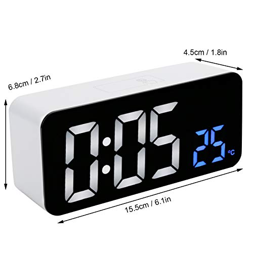 Bedside Clock, Automatic 3‑Speed Light‑Sensing Digital Clock, Smart Multifunctional Desk for Kids Bedroom Heavy Sleepers Bedside