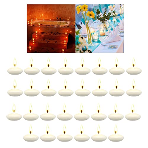 SAZ DEKOR 30Pcs Unscented Floating Candles Tealight Candles for Weddings Christmas