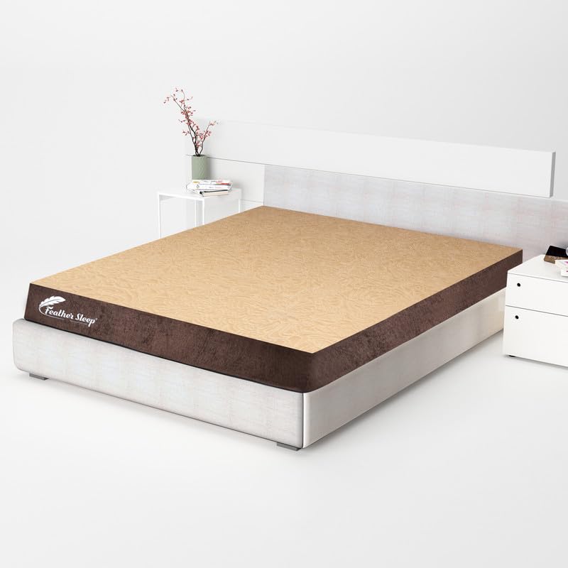 Feather Sleep Mattress 8 Years Warranty Orthopedic, 3 Layer,Memory Foam top High Resilience, Dual Sided High Density with Firm & Soft Sides(72x42x6) Double Bed Mattress