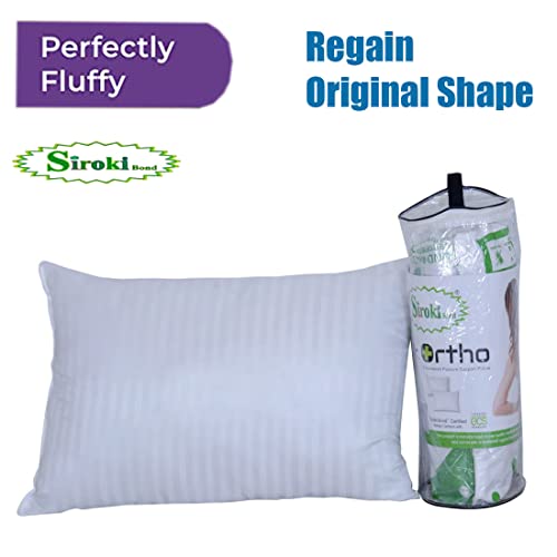 Siroki Bond orthopaedic Microfiber Sleeping pillow with Roll Vacuum Packing Pack of 2