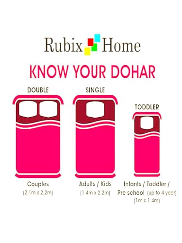 Rubix Home All Season Dohar Single Bed 2Ply Super Comfortable Beautiful Design Reversible Light Weight