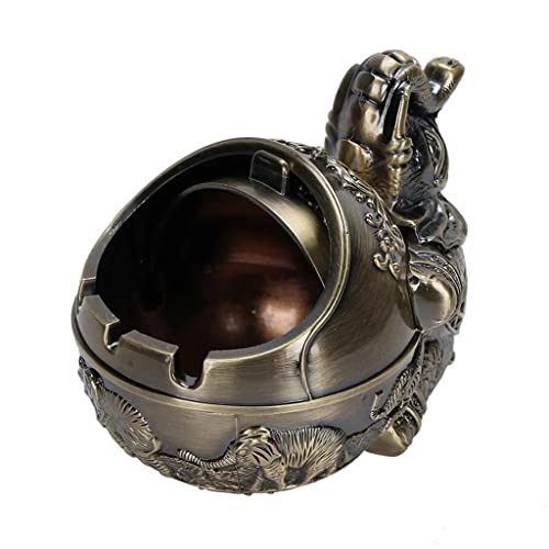 Losas Ash Tray with Lid Cigarette Holder Ashtray Indoor Outdoor Craft Decor Bronze