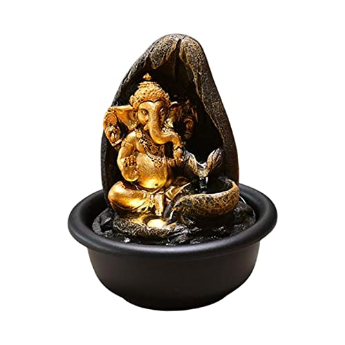 ATORSE® Tabletop Water Fountain Buddha Statue for Office Farmhouse Birthday Gifts Hindu Ganesha Statue