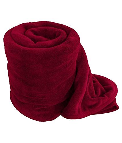 ELSTONE HOME Cotton 300 TC Blanket (Double_Red, 217X195cm)