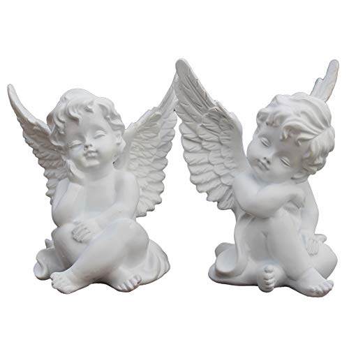 Artgenius 4" Sleeping Baby with Wing Angel Figurine Statue Decorative Sculpture for Home,Office and Gift (White)