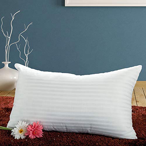 JDX Premium Hotel Quality Soft Polyester Blend Fiber Pillow, White -Set of 2 Size 17x27 Inches, B09WLH3TRX